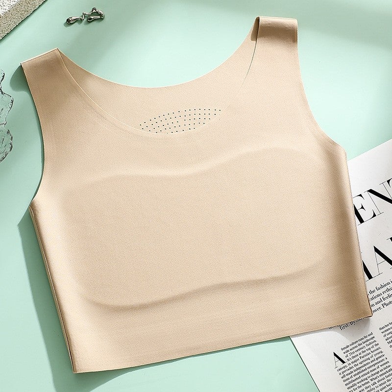 Large Chest Small Liquid Foundation Bundle Underwear Women'S Breast-Reduction Plus Size Seamless Ultra-Flat Thin Invisible Anti-Bump Vest - Image 1