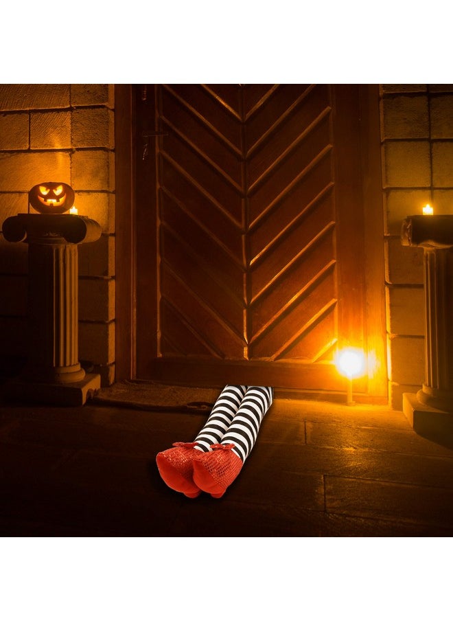 Skeleteen - Wicked Witch Legs Prop Crushed Witches Feet With Ruby Slippers Yard Decoration Props For Outdoor And Indoor - Image 1