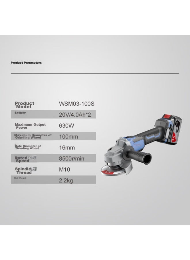 DONG Cheng Dongcheng 20v Brushless Cordless Angle Grinder Wsm03-100s, Lithium Battery Multi-functional Cutting Machine, Grinding Machine, Polishing Machine - Image 1