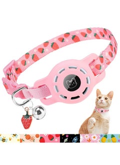 BINGPET Airtag Cat Collar With Bells, Upgraded Safety Elastic Cat Collar With Airtag Cat Collar Holder, AntiLost Cat Collars For Girl Boy Cats, AntiSuffocation Kitty Puppy Collars  - Image 1