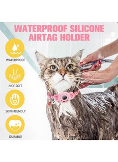 BINGPET Airtag Cat Collar With Bells, Upgraded Safety Elastic Cat Collar With Airtag Cat Collar Holder, AntiLost Cat Collars For Girl Boy Cats, AntiSuffocation Kitty Puppy Collars  - Image 5