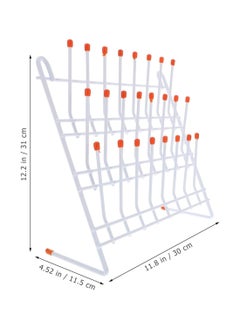 King Mariot Drip Rack Beaker Drying Rack | Metal Material | Wall-Mounted | Ideal for Lab Glassware and Test Tubes | White Fixture | Practical for Laboratories and Kitchens  - Image 2