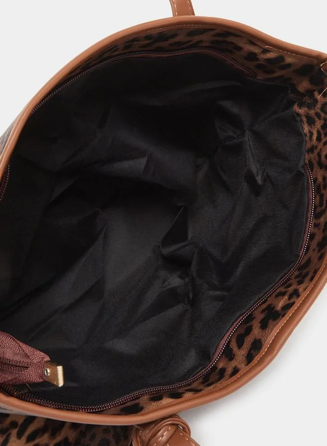 ستايلي حقيبة يد Styli بطبعة جلد الفهد بمقبضين