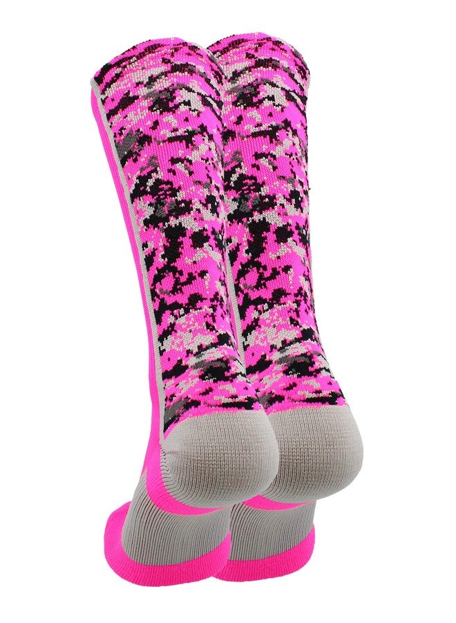 TCK Digital Camo Crew Socks (Neon Pink, X-Large) - Neon Pink,X-Large - Image 2