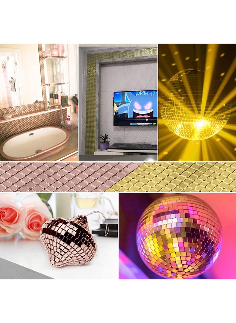 FING FING SelfAdhesive Mini Square Glass Mirrors Wall Sticker for DIY Craft Decoration Removable Glass Mirror Stickers Rose Gold 2Pcs  - Image 2