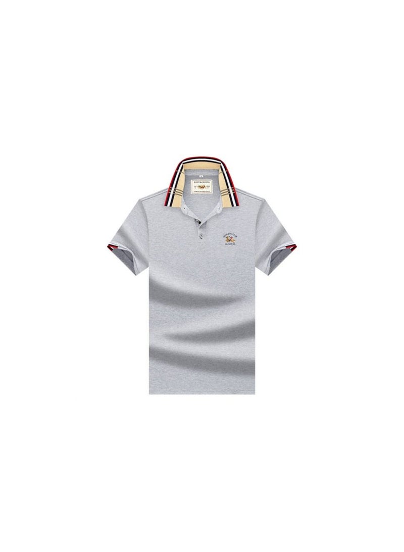Summer New Casual Loose Embroidered Short Sleeve Men's Polo Shirt - Image 1
