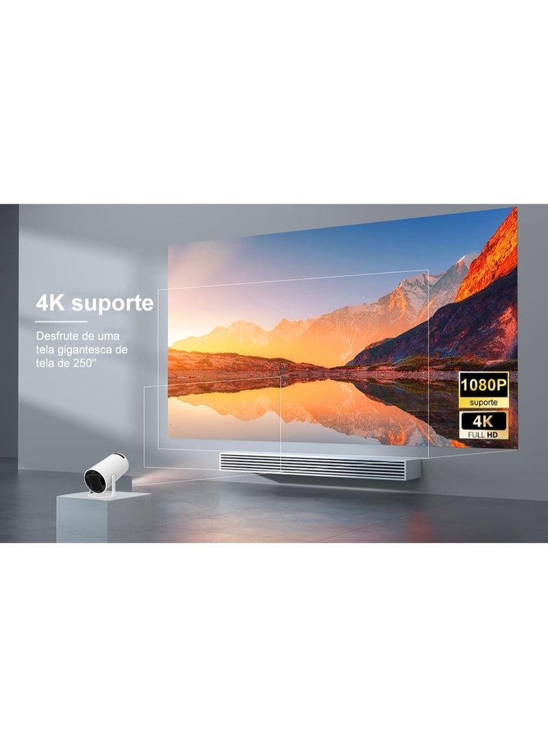 بروجكتور أندرويد محمول صغير مع واي فاي 6 وبلوتوث 5.2 – يدعم 4K بدقة 1080p مع دوران 270 درجة وتصحيح تلقائي وصورة قصيرة المدى لسينما منزلية - Image 3