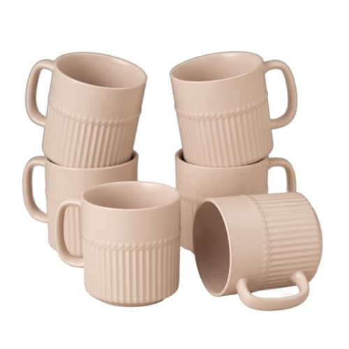 Clay Craft Fine Ceramic Crimson Ivory Coffee Mug Set of 6, Cups for Tea & Coffee, Mug Set, Gift Set, Elegant Design for Home and Kitchen and Can Be Gifted to Your Loved Ones On Any Occassions - Image 3