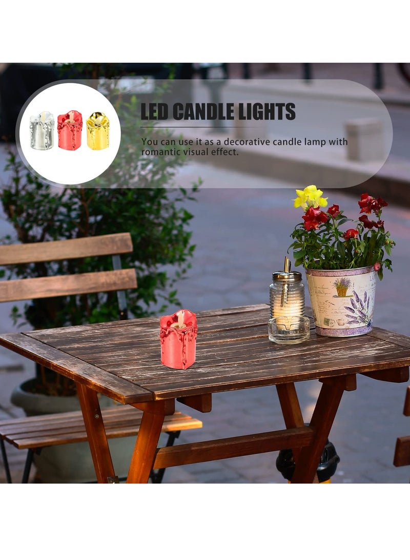 شموع LED بلا لهب مصابيح شاي إلكترونية تتلألأ ضوء ليلي زخرفي للمنزل حفل زفاف عيد ميلاد حفلة عيد زينة عطلات مصابيح LED غاطسة - Image 3