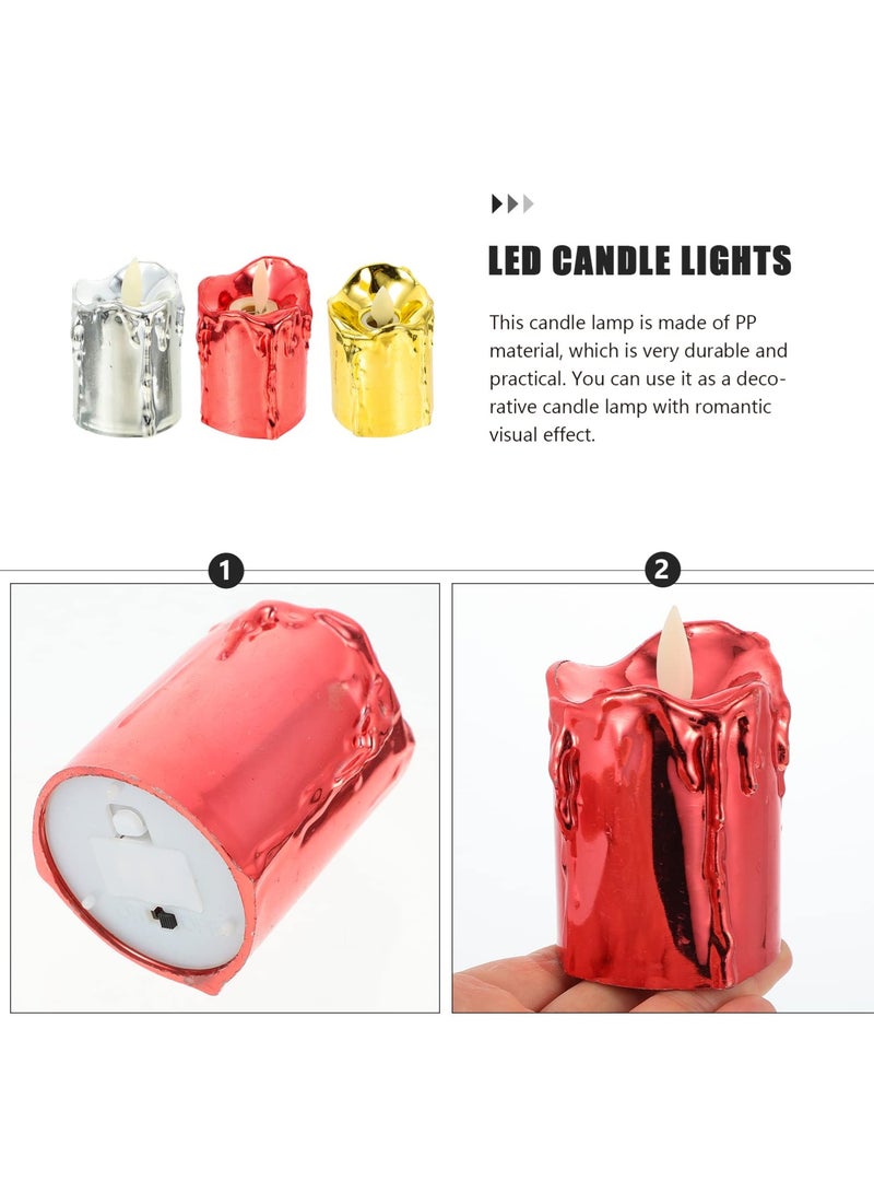 شموع LED بلا لهب مصابيح شاي إلكترونية تتلألأ ضوء ليلي زخرفي للمنزل حفل زفاف عيد ميلاد حفلة عيد زينة عطلات مصابيح LED غاطسة - Image 4