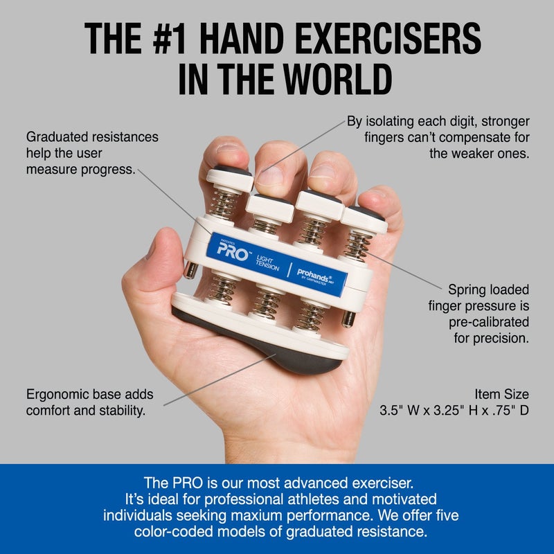 Prohands Pro Hand Exerciser  Finger Exerciser (Hand Grip Strengthener)  Spring-Loaded  Finger-Piston System  Isolate And Exercise Each Finger  (5 Lb Light Tension  Blue-Pro) - Image 4