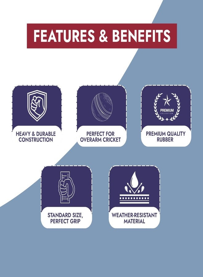 TENNEX Rubber Cricket Tennis Ball Heavy/Hard in Red Colour | Standard Size | Overarm Cricket | Approx125 Grams (Standard, 12) - Image 4