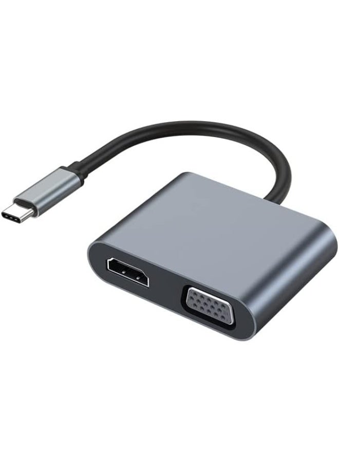 أوريون ماكس موزع USB-C متعدد المنافذ 4 في 1 مع مخرج HDMI بدقة 4K، وشاشة VGA بدقة 1080P، ومنفذ شحن بتقنية Power Delivery بقدرة 100 واط، ونقل بيانات عالي السرعة USB 3.0، ومحول صغير الحجم لأجهزة MacBook Air/Pro وDell XPS وHP وSurface Pro وأجهزة الكمبيوتر المحمولة من نوع Type-C - Image 2