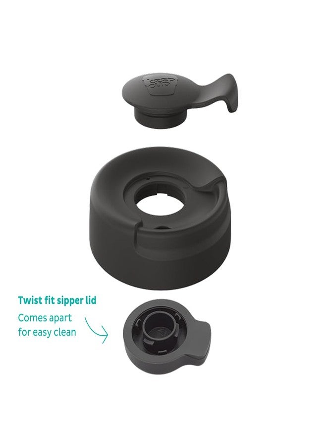 KeepCup Traveller, Reusable Travel Mug - Vacuum Insulated Stainless Steel Cup with Leakproof Sipper Lid - 16oz/454ml - Black - Image 3