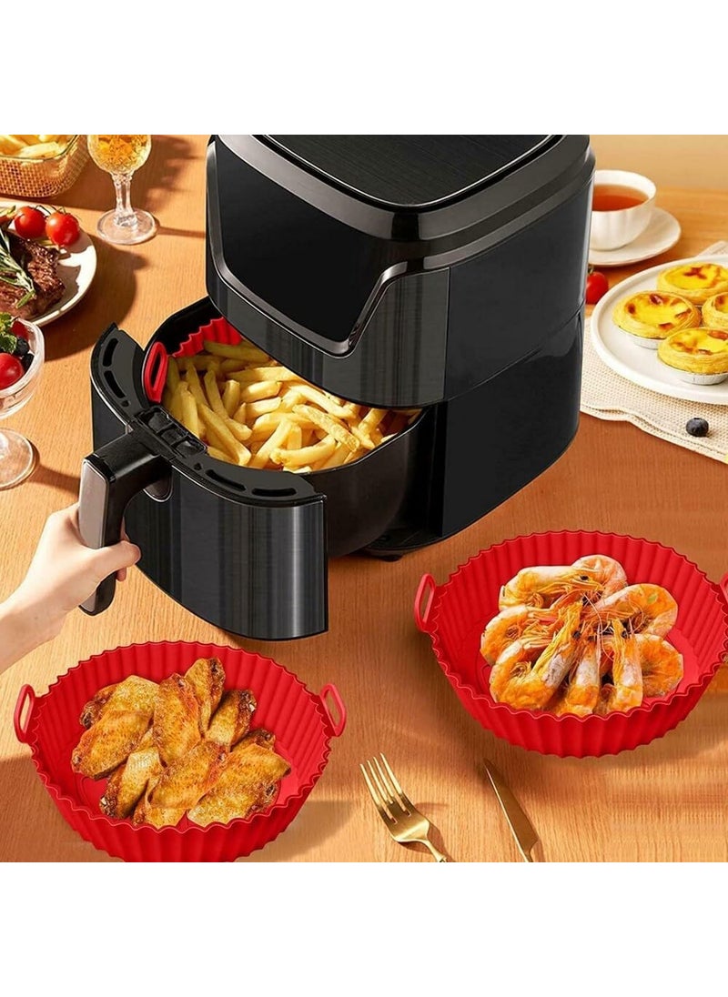 kenal Kenal Air Fryer Liners I Round Silicone Basket Baking Tray I Pot with Ear Handles I Nonstick Reusable Heat Resistant I Cooking Oven Insert Accessories Multicolor Pack of 6  - Image 3