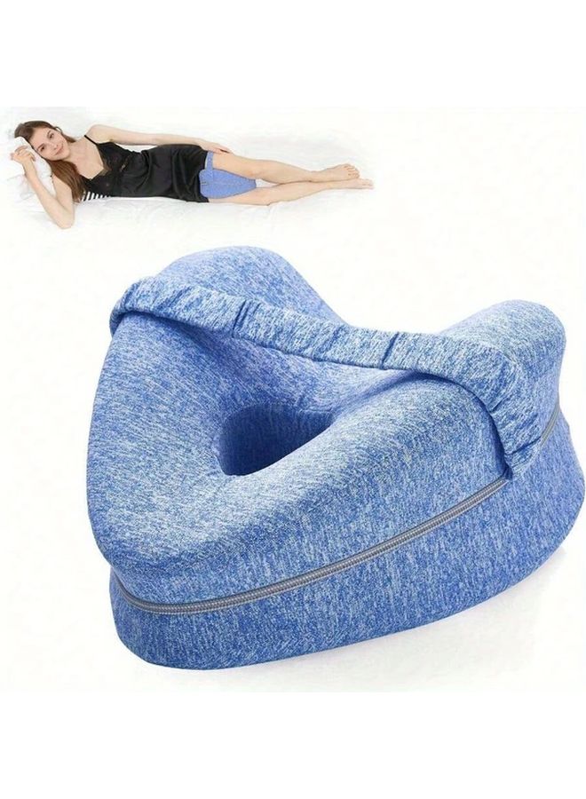 Ergonomic Leg Pillow For Side Sleepers Gray Memory Foam Knee Support With Adjustable Strap - Image 4