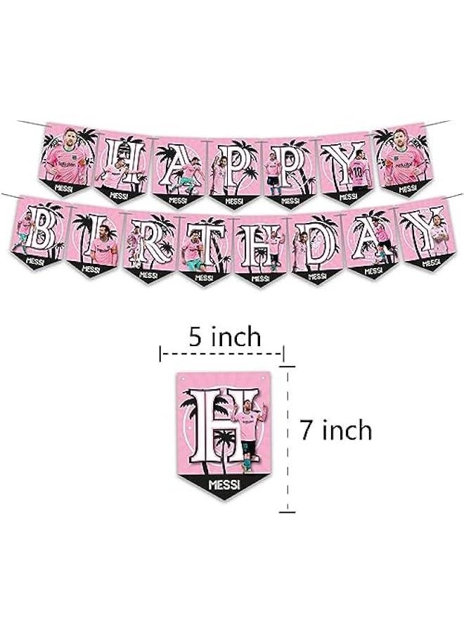 Generic - Birthday Party Supplies For messi Includes The Soccer Inspired Happy Birthday Banner - Cake Topper - 24 Cupcake Toppers - 16 Balloons - Image 1