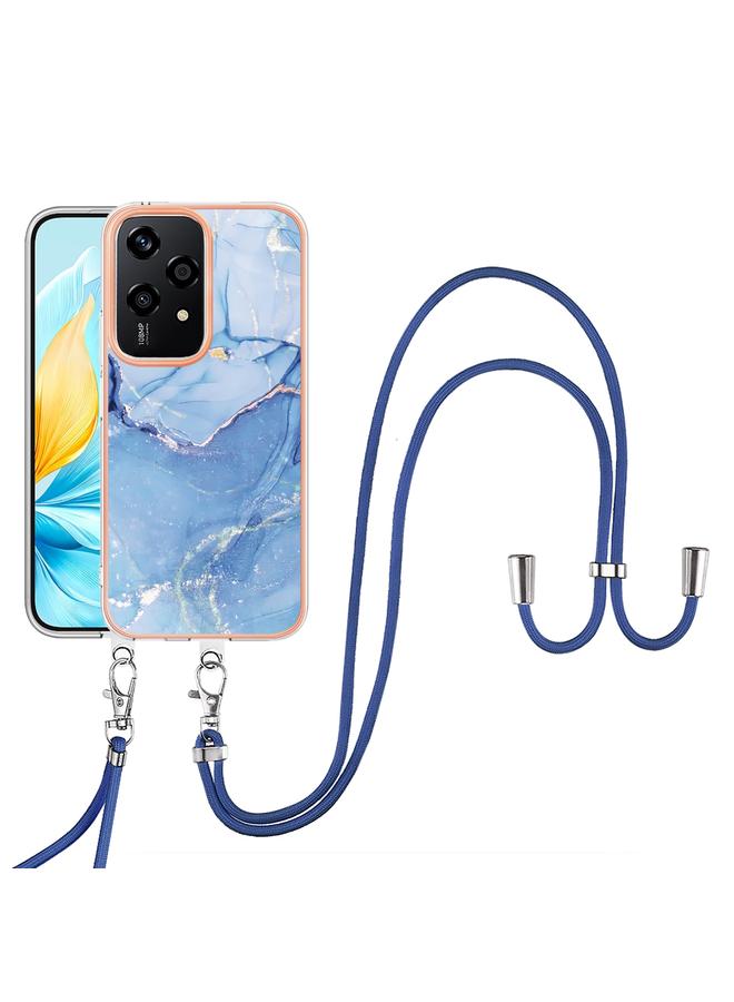 S-TOP Case For Honor 200 Lite Global Electroplating Marble Dual-side IMD Phone Case with Lanyard - Image 2