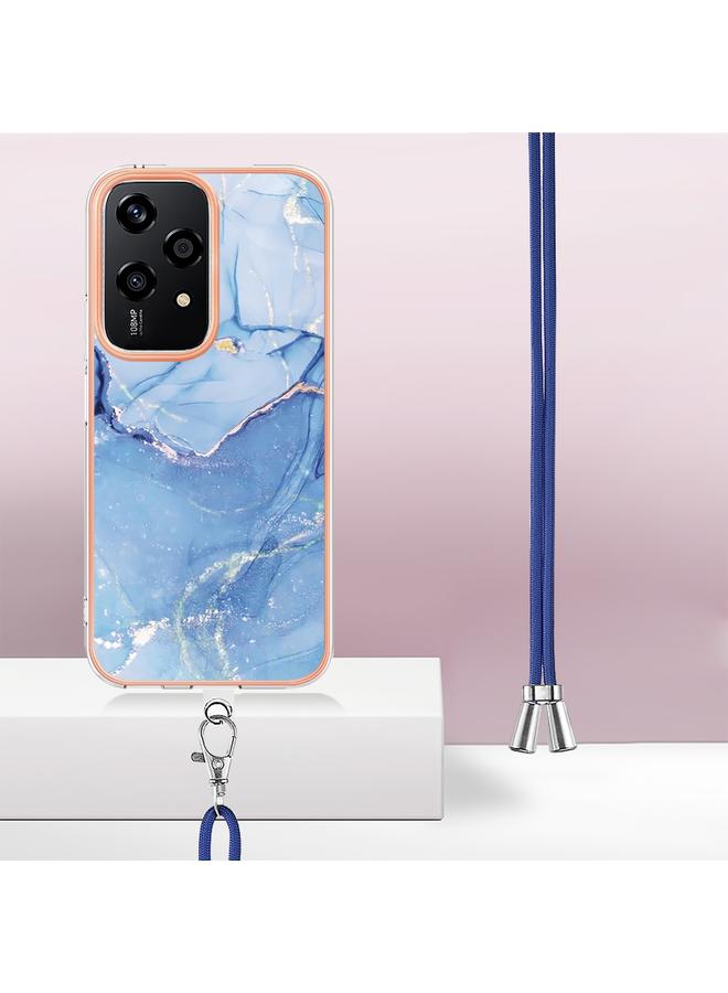 S-TOP Case For Honor 200 Lite Global Electroplating Marble Dual-side IMD Phone Case with Lanyard - Image 3