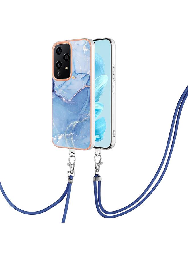 S-TOP Case For Honor 200 Lite Global Electroplating Marble Dual-side IMD Phone Case with Lanyard - Image 1