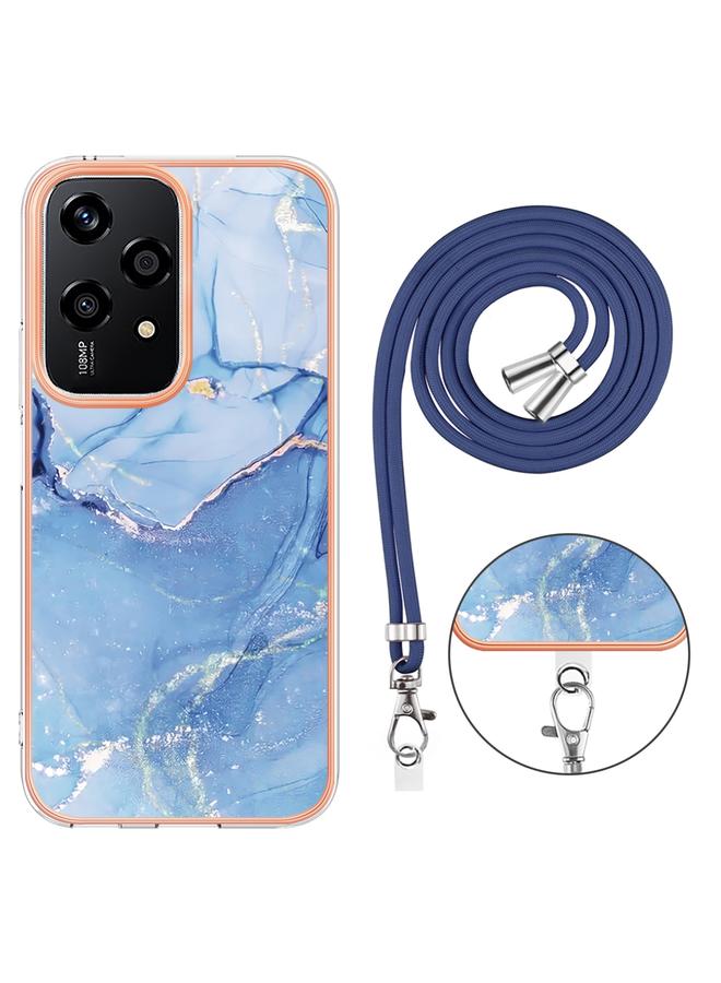 S-TOP Case For Honor 200 Lite Global Electroplating Marble Dual-side IMD Phone Case with Lanyard - Image 4