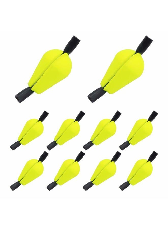 WHYHKJ 10pcs Float Foam Water Drop Strike Indicators Fly Fishing Accessory, Fluorescent Yellow - Image 1