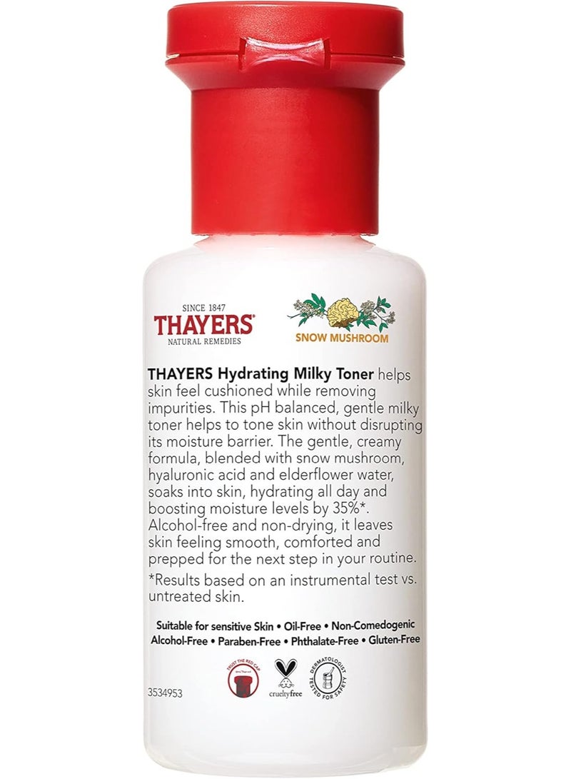 Thayers Milky Hydrating Face Toner with Snow Mushroom, Hyaluronic Acid & Elderflower – Alcohol-Free, Gentle Toner for Dry & Sensitive Skin, Paraben-Free, 3 fl oz - Image 2