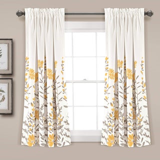 Lush Decor Aprile Light Filtering Window Curtain Panels  Pair  52"" W x 63"" L  Yellow & Gray - Floral Curtains - Pretty Yellow Flower Print - Cottage  French Country & Farmhouse Window Decor - pzsku/Z3254B01A066A5AB0E6E5Z/45/1749650779/932155f5-2ce9-424b-a2c7-5727068984eb