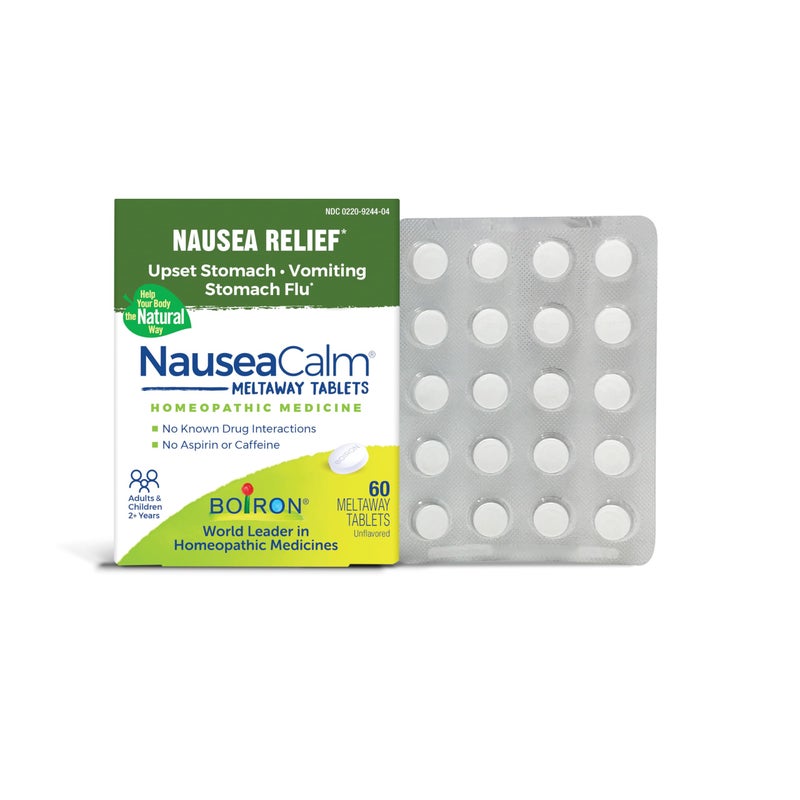 Boiron NauseaCalm Relief for Upset Stomach, Nausea, and Vomiting Due to Stomach Flu, Overindulgence, or Motion Sickness - Non-Drowsy - 60 Count - Image 1