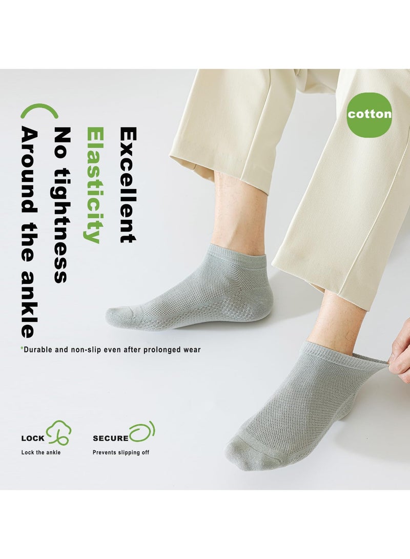 Cuken 5 Pairs Men's Breathable Mesh Cotton Ankle Socks, Lightweight and Comfortable for Spring, Summer and Fall（Multicolor） - Image 3