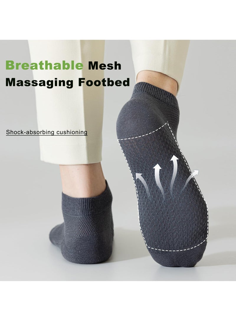 Cuken 5 Pairs Men's Breathable Mesh Cotton Ankle Socks, Lightweight and Comfortable for Spring, Summer and Fall（Multicolor） - Image 4