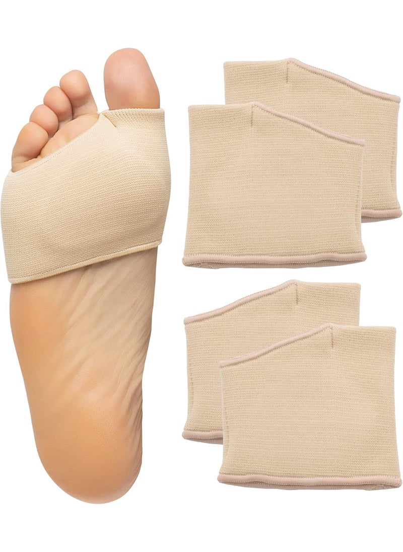 Zentoes ZenToes Metatarsal Pads for Men and Women - Ball of Foot Pain Relief Cushions for Sesamoiditis, Metatarsalgia, Morton's Neuroma - 2 Pairs Fabric Sleeves with Gel Inserts (Small, Beige) 