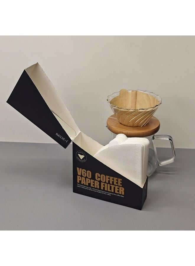 Coffee Filters, White Size 16*12*11.5cm Counts 1-4Cups Disposable Coffee Filter Paper Cone, Compatible For Pour Over Droppers and Drip Coffee Maker. (white)  - Image 1