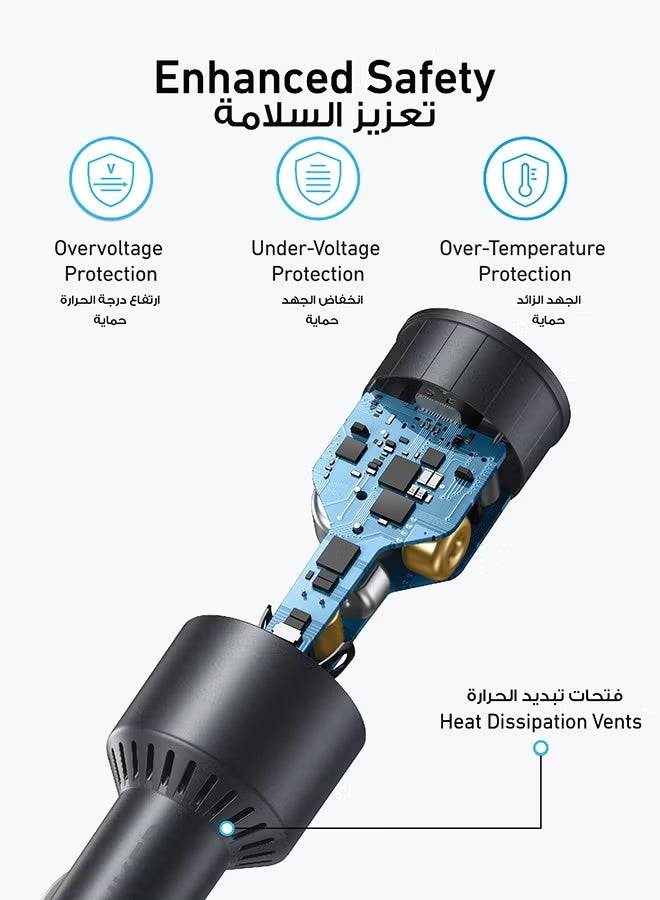 AnkerWork Car Charger, 167.5W Max 3-Port Car Charger Adapter, USB-C Car Adapter for MacBook Pro/Air, iPhone 17/16 Series, Samsung S24/S23, iPad, Huawei, Xiaomi, Vivo, Oppo(USB-C to C Cable Included) - Image 4