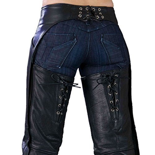 Milwaukee Leather Ladies Biker Chaps with LACES ON THE BACK XXXSmall - Image 3