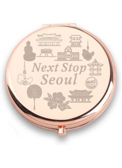 WUSUANED WUSUANED Seoul Trip Makeup Mirror Next Stop Seoul Mirror Seoul Travel Souvenirs Gift Korea Seoul Vacation Tour Gifts for Traveller (Seoul Travel Mirror) 