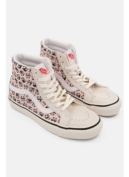 Women Skate Hi 38 Dx Lace Up Shoes, Pink/White