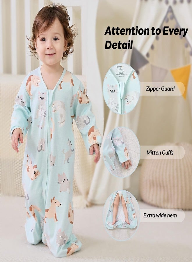 JELLYMONI Baby Sleep Sack 6-12 Months Long Sleeve Wearable Blanket for Baby, 100% Cotton 2 Pack Infant Toddler Baby Sleeping Sack Lightweight Soft 2-Way Zipper - Image 2