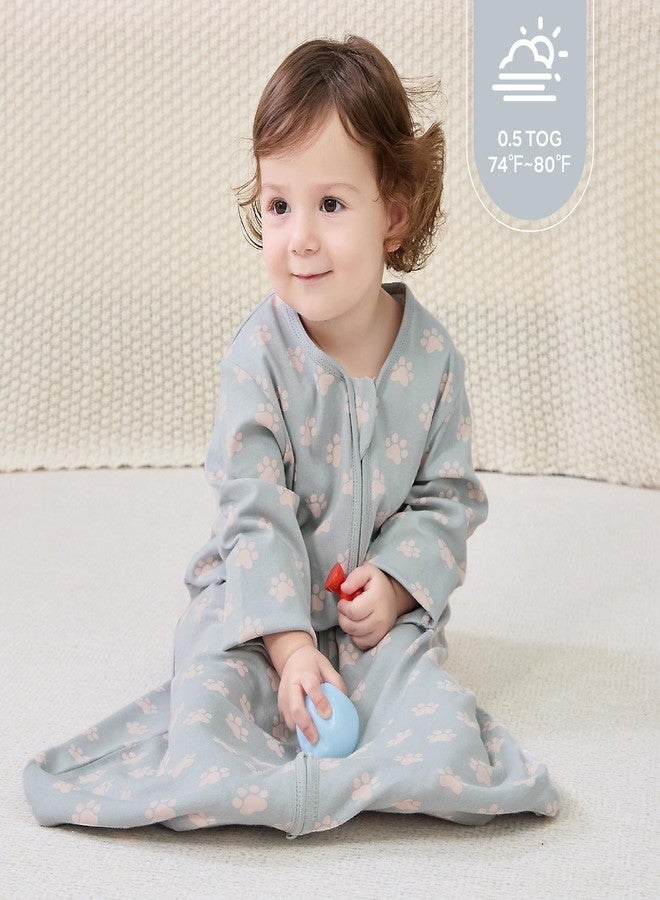 JELLYMONI Baby Sleep Sack 6-12 Months Long Sleeve Wearable Blanket for Baby, 100% Cotton 2 Pack Infant Toddler Baby Sleeping Sack Lightweight Soft 2-Way Zipper - Image 3