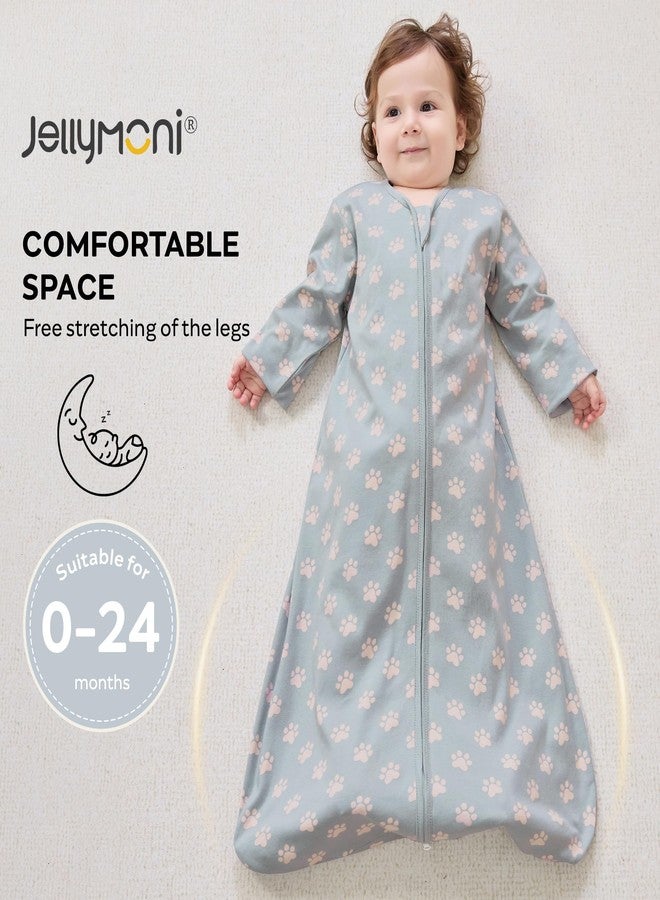 JELLYMONI Baby Sleep Sack 6-12 Months Long Sleeve Wearable Blanket for Baby, 100% Cotton 2 Pack Infant Toddler Baby Sleeping Sack Lightweight Soft 2-Way Zipper - Image 4