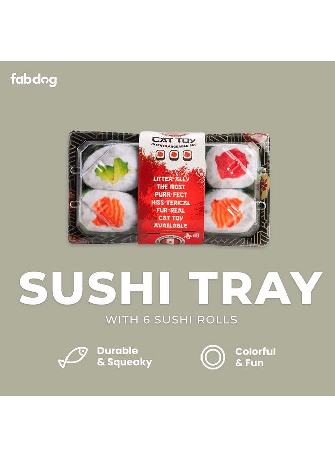 fabdog fabdog Interactive Cat Toys for Indoor Cats - Cute Cat Toys Make Great Gifts - Best Catnip-Infused Cat Accessories | New Pack N Play Box of 6 Sushi Rolls  - Image 2