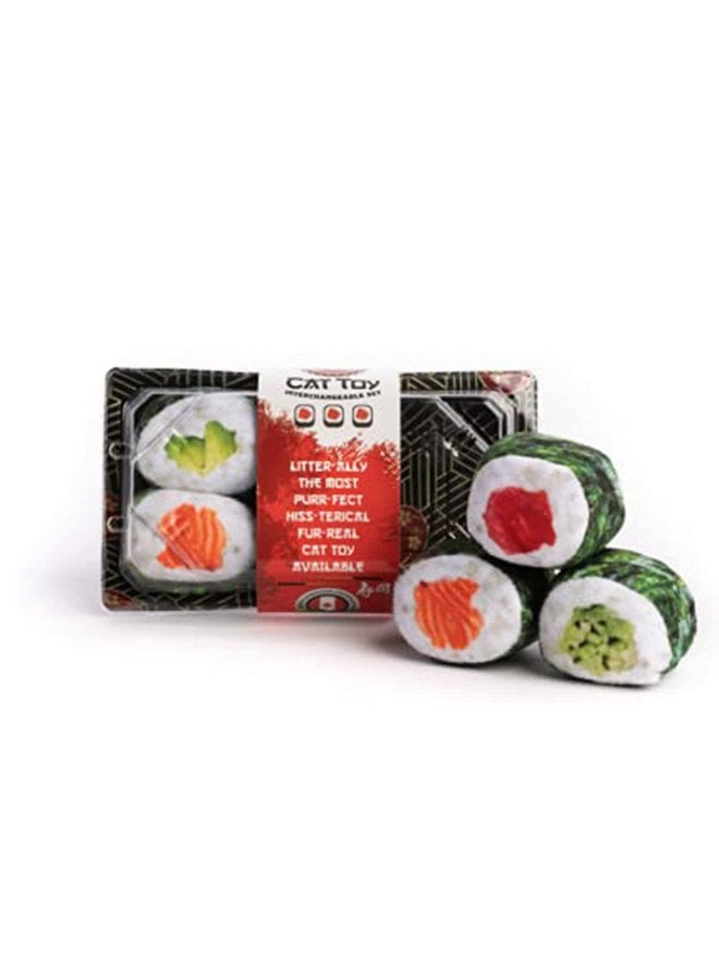 fabdog fabdog Interactive Cat Toys for Indoor Cats - Cute Cat Toys Make Great Gifts - Best Catnip-Infused Cat Accessories | New Pack N Play Box of 6 Sushi Rolls  - Image 1