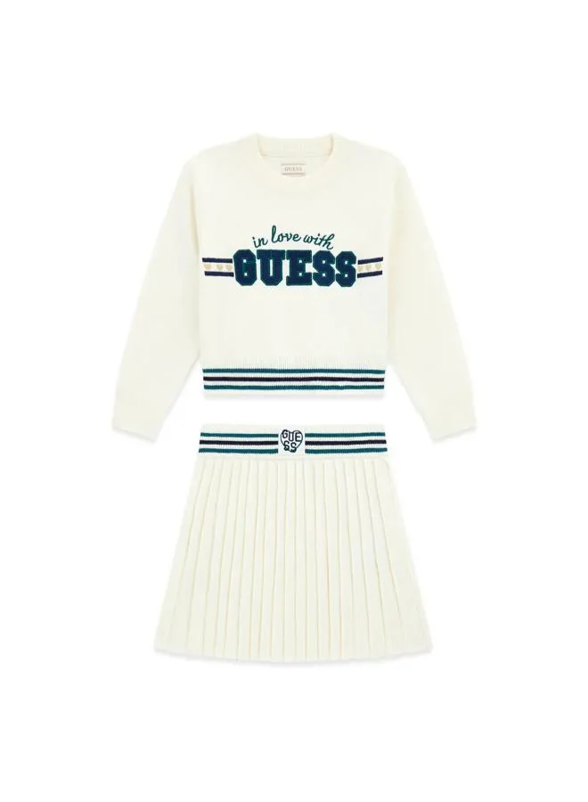 Guess Kids Set: Long Sleeve Sweater + Skirt