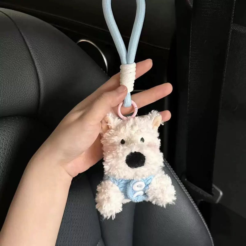 West Highland White Terrier Plush Keychain Doll Creative Toy Dressed Up Dog - Image 3