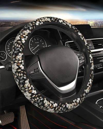KWSAAHU Steering Wheel Cover Accessories Neoprene Cover Breathable NonSlip Easy to Install Suitable for Women Men 145155 Inch for Car SUV Van Truck Universal Beauty Floral - Image 1