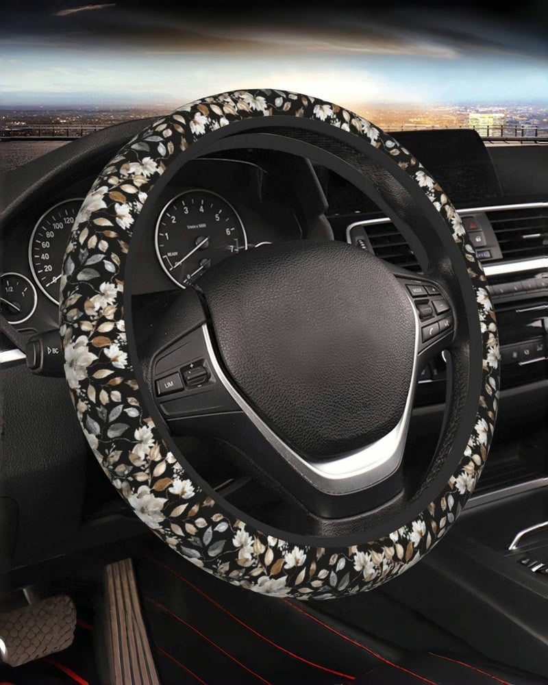 KWSAAHU Steering Wheel Cover Accessories Neoprene Cover Breathable NonSlip Easy to Install Suitable for Women Men 145155 Inch for Car SUV Van Truck Universal Beauty Floral - Image 3