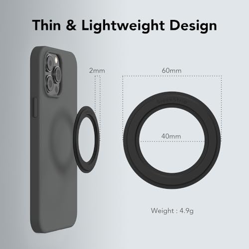SleekStrip Mag Ring MagSafe Magnetic Ring Adapter for iPhone Android Kindle Strong Adhesive MagSafe Sticker for Phone Case Back of Phone Magnetic Converter Kit Accessory - Image 5