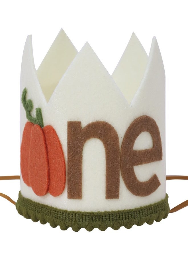 Agkvw Pumpkin 1st Birthday Crown for Boys- Pumpkin Birthday Decorations for Boys; 1st Birthday Hat; First Birthday Decorations Boy; Cake Smash Photo Props - Image 1