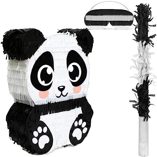 Birchio Panda Pinata Hand Made Animal Pinata Perfect for Birthday Party Theme Party Decoration17x13x4 Inches - Image 1
