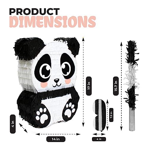 Birchio Panda Pinata Hand Made Animal Pinata Perfect for Birthday Party Theme Party Decoration17x13x4 Inches - Image 4